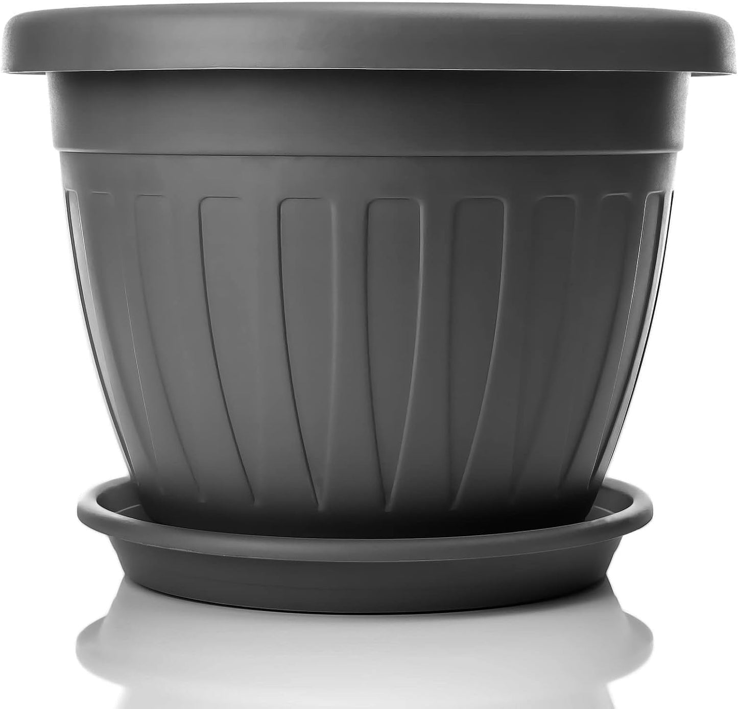 Mały garnek z talerzem - garnek z talerzem 17 cm | Praktyczna i lekka konstrukcja | Idealna na rośliny, sadzonki lub wczesne pędy 17 cm