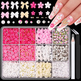 GZMAYUEN 920 szt. Złoto srebro Flatback Perlen Für Nägel, Halbrunde Weiße Beige Nail Perlen, Kleine Halbrunde Flatback Perlen Für DIY Nail Art Decor