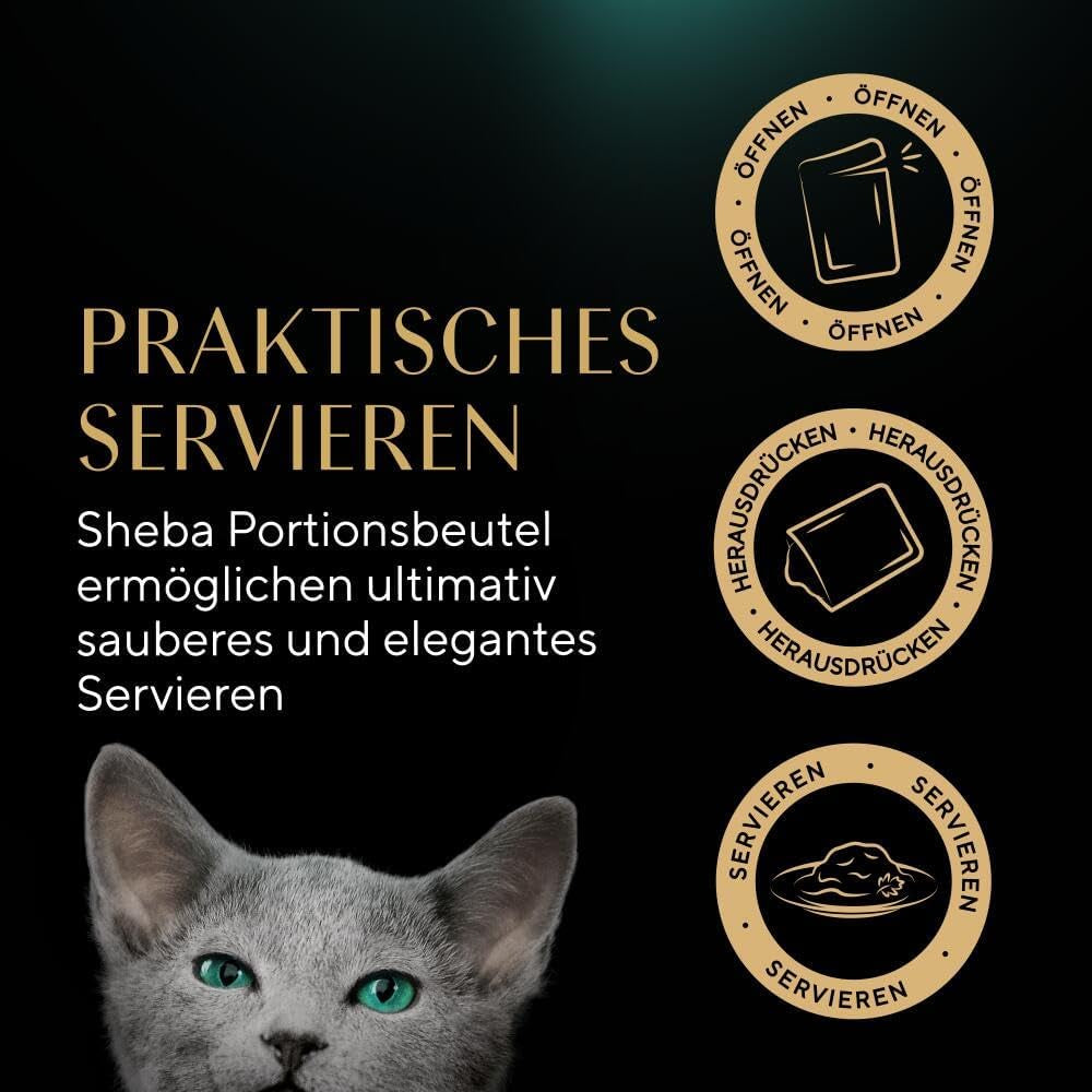 Sheba mokra karma dla kociąt, w różnych saszetkach, z łososiem (MSC) i kurczakiem w sosie, opakowanie zbiorcze 40x85g