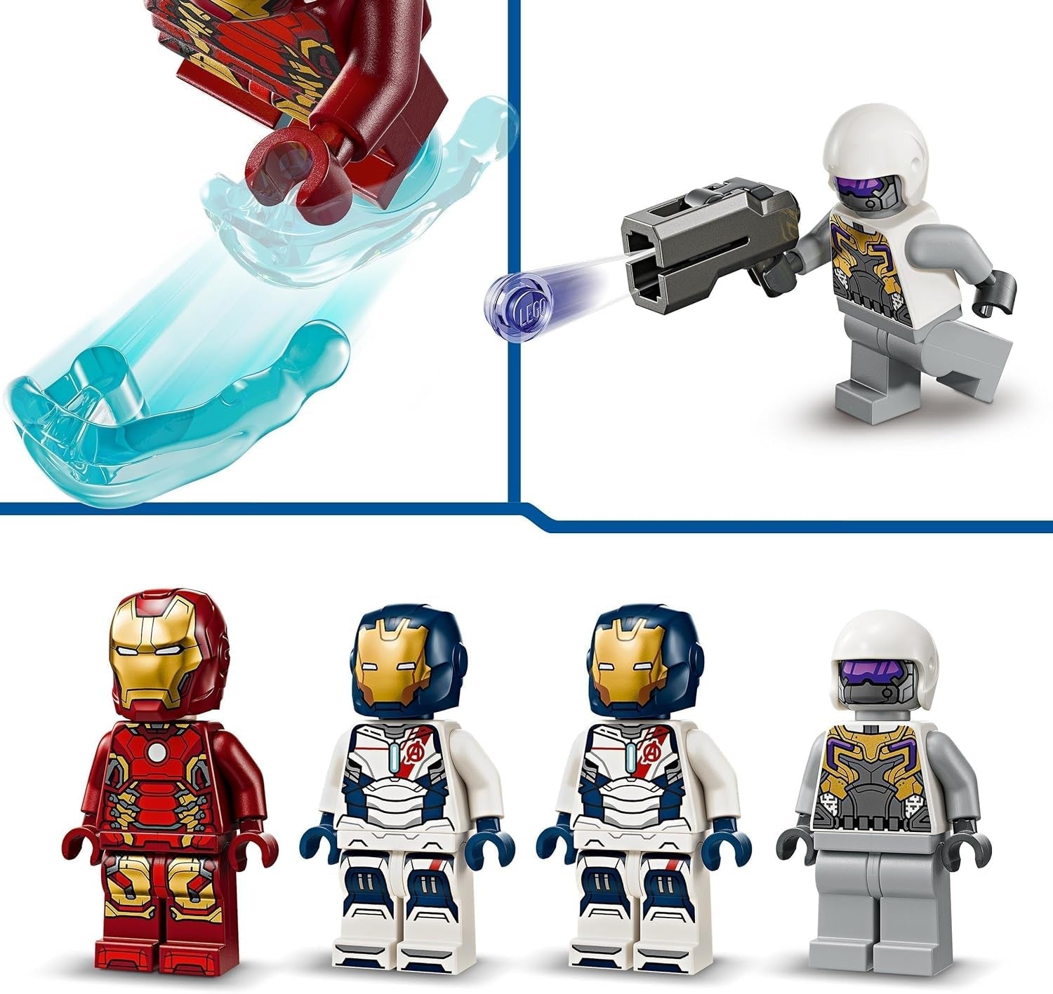 LEGO Marvel Iron Man i Iron Legion kontra. Żołnierz Hydra, zabawka do budowania Avengers, kreatywny zestaw dla dzieci i fanów superbohaterów, prezent dla chłopców i dziewcząt w wieku 6 lat 76288 Zestawy konstrukcyjne Besuche w sklepie LEGO