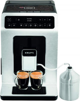KRUPS Evidence One automatyczny ekspres do kawy z wężem do mleka, cappuccino za jednym dotknięciem, 12 specjałów, funkcja 2 filiżanek, kolorowy wyświetlacz, ekspres do kawy, certyfikat TÜV, czarny, EA895N10