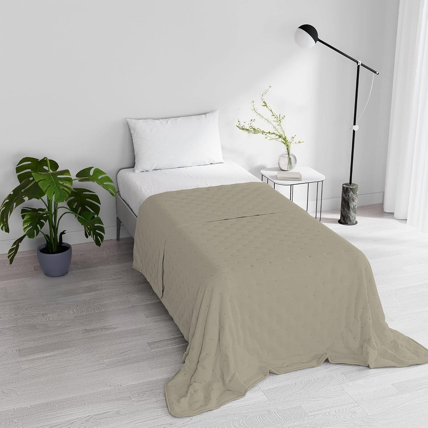 Pościel włoska CHIC kołdra letnia mikrofibra SINGLE 170X250Cm brąz Narzuty i kołdry Naty Shop