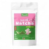 Herbata Sakura Matcha 50g - Ceremonial Grade z Japonii - Zielona herbata Premium z proszkiem z kwiatu Sakura - Pierwsze zbiory, Mielona na kamieniu, Wegańska, Bez dodatków