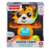 Zabawka edukacyjna dla niemowląt i małych dzieci Fisher-Price, nauka i taniec Beat Bande Tiger Justin z dźwiękami i światłami dla dzieci od 9. miesiąca życia, wersja włoska, HYL04 Baby Toys Naty Shop