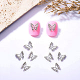 10 sztuk Stop Motyl Ozdoby do paznokci Metalowe ozdoby do paznokci Kamienie do diamentów Gwoździe Klejnoty Biżuteria do paznokci Ozdoby artystyczne Tworzenie biżuterii artystycznej do paznokci