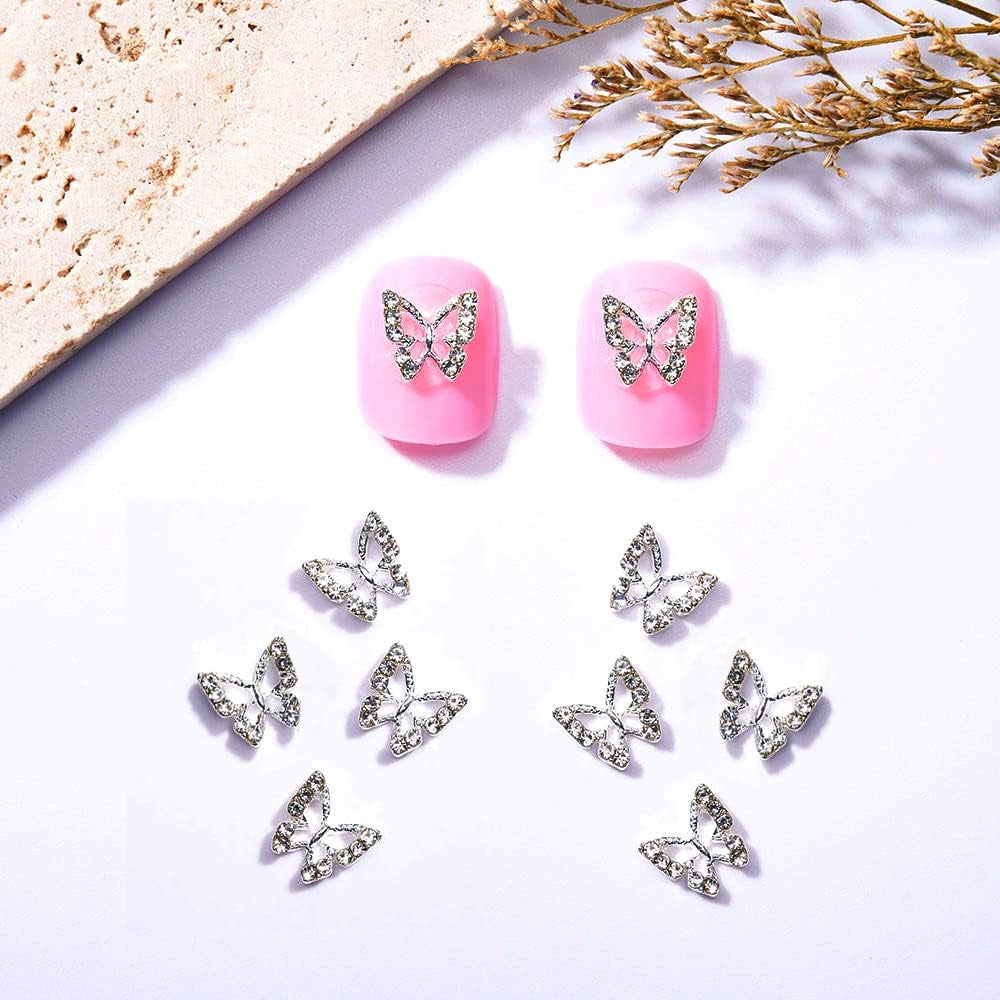 10 sztuk Stop Motyl Ozdoby do paznokci Metalowe ozdoby do paznokci Kamienie do diamentów Gwoździe Klejnoty Biżuteria do paznokci Ozdoby artystyczne Tworzenie biżuterii artystycznej do paznokci