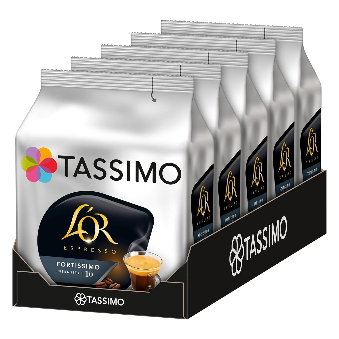 Tassimo Kapseln L'OR Espresso Fortissimo, 5 x 16 saszetek, 80 Kaffeekapseln
