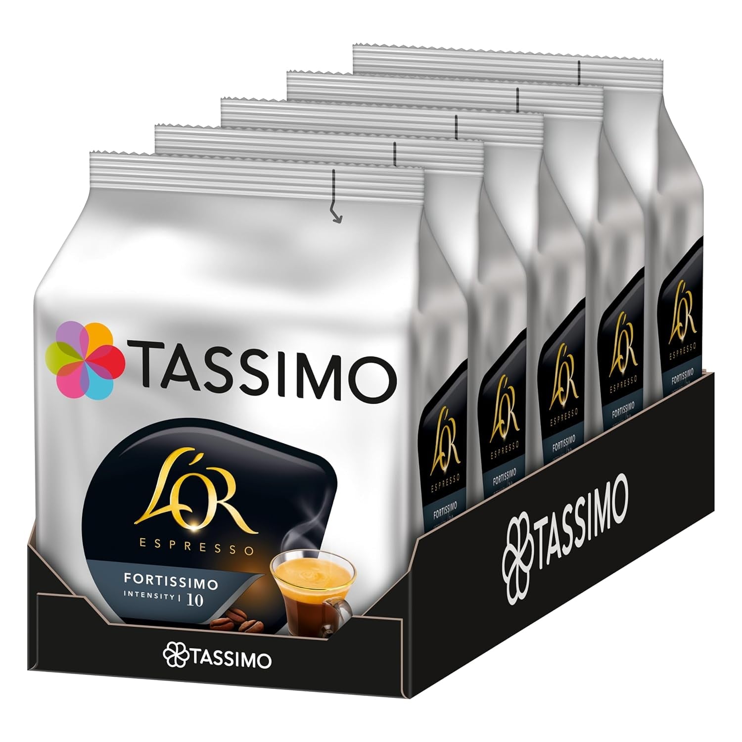 Tassimo Kapseln L'OR Espresso Fortissimo, 5 x 16 saszetek, 80 Kaffeekapseln
