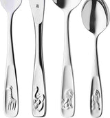 Zestaw sztućców ze stali nierdzewnej dla dzieci WMF Animals, 4 sztuki, polerowany Cromargan Kitchen Naty Shop