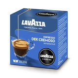 Lavazza A Modo Mio Dek Cremoso, 256 kapsułek kawy, do espresso bezkofeinowego z aromatycznymi nutami migdałów i canditis, 100% Arabica, intensywność 7/13, średnio palona, ​​16 opakowań