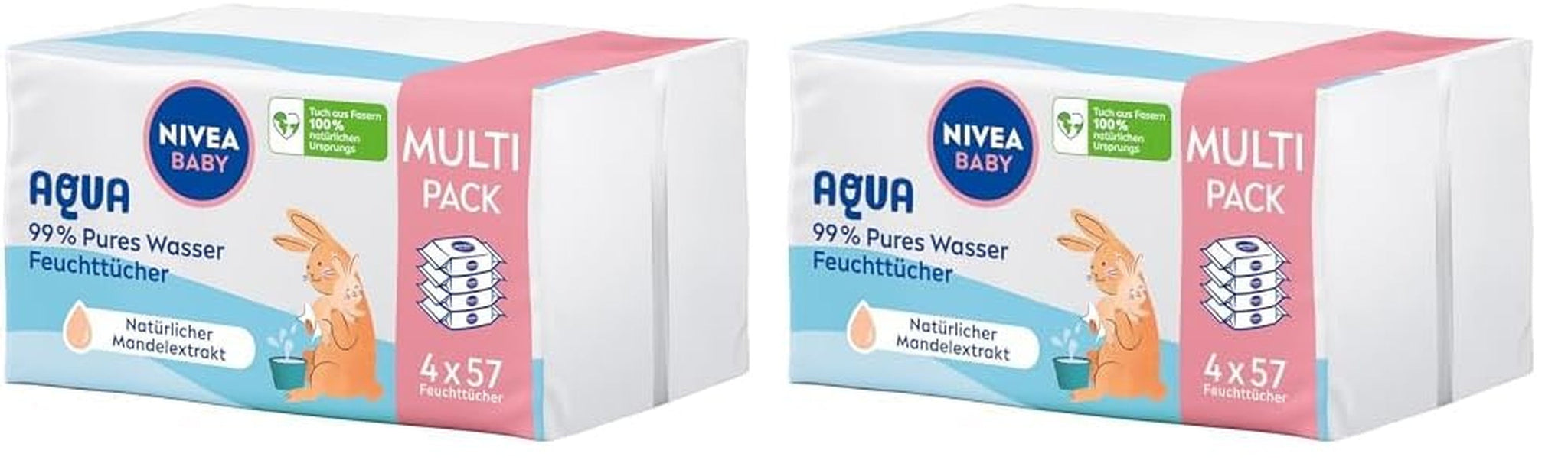 Chusteczki nawilżane NIVEA Baby Aqua 4x57 sztuk
