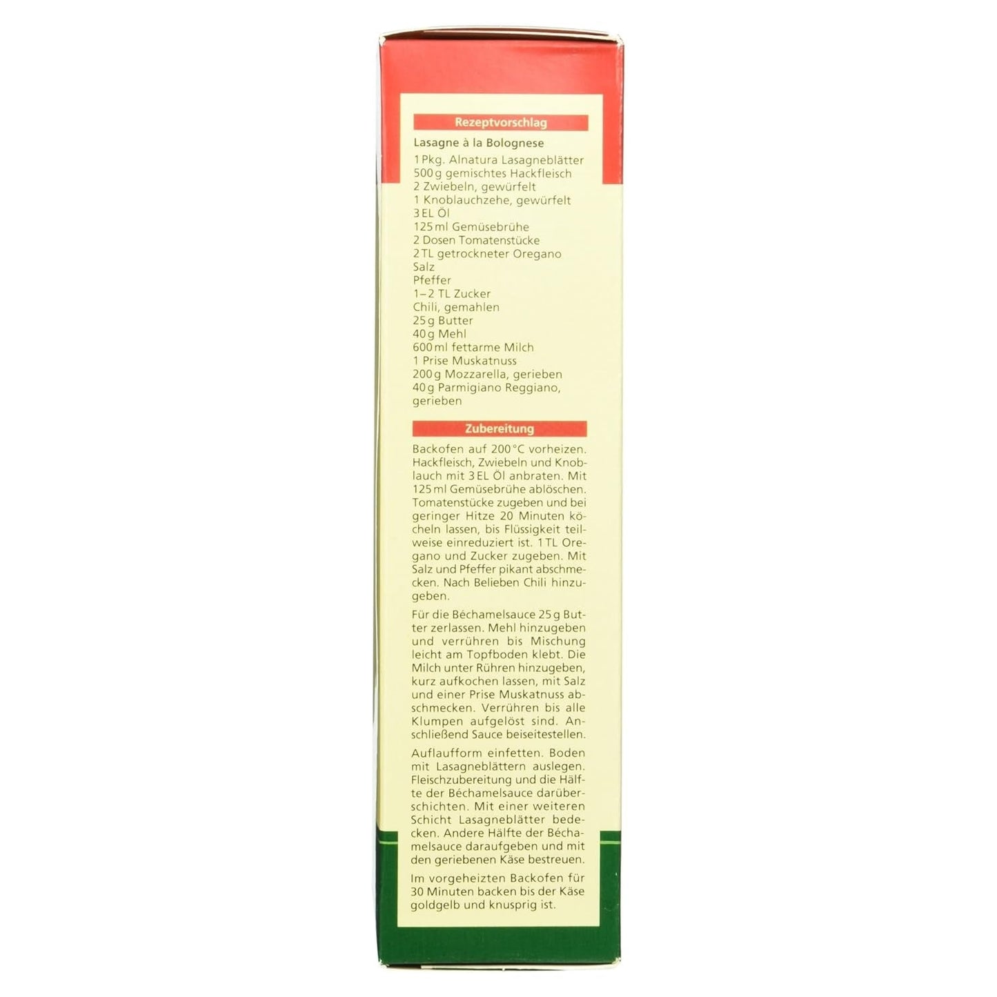 Ekologiczna lasagne, 250g