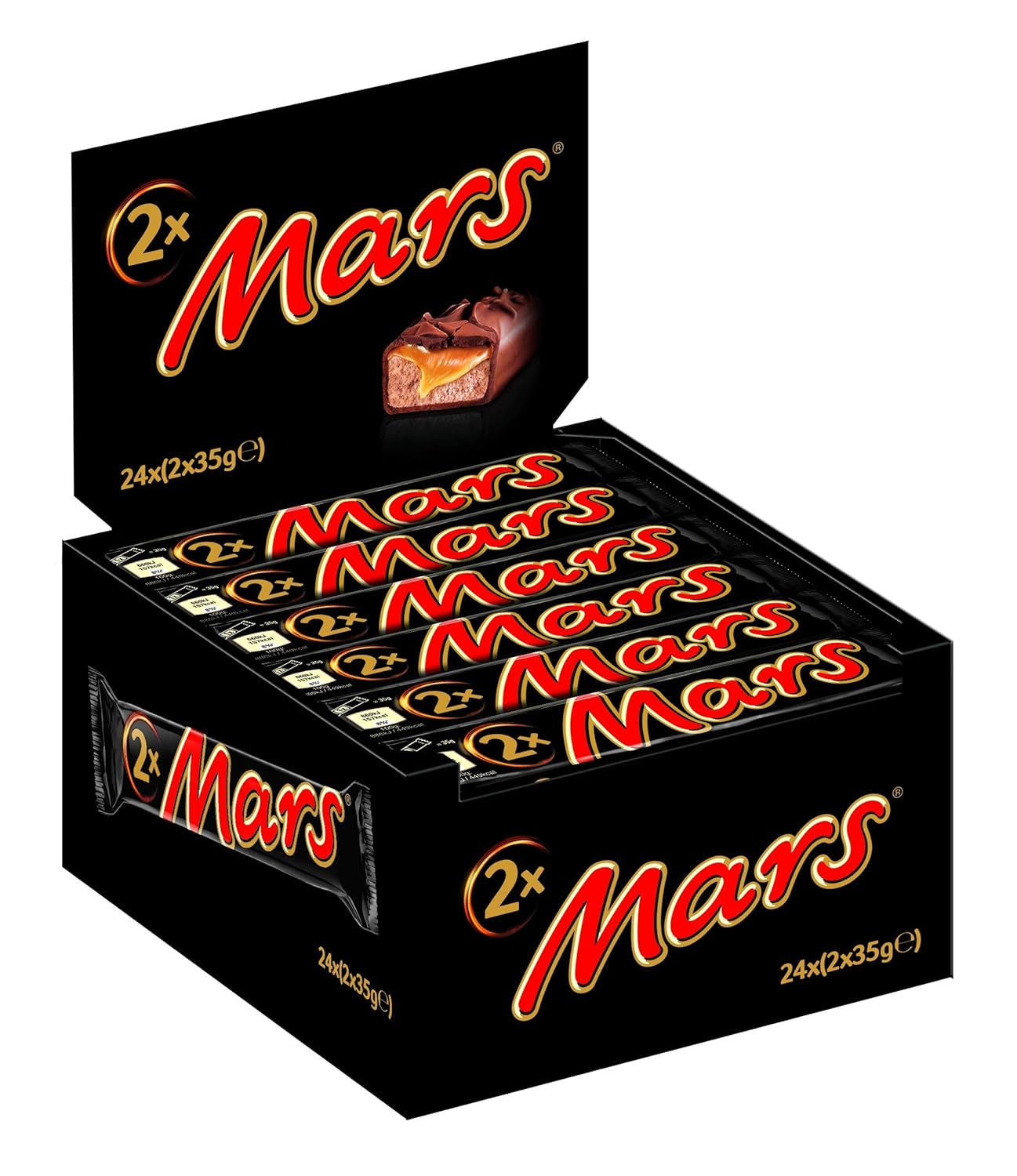 Batony czekoladowe Mars z karmelem, nugatem i mleczną czekoladą, 32 opakowania x 51g