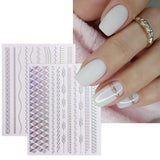 JMEOWIO Nagelsticker Aurora 12 Blatt Nail Art Naklejka Selbstklebend Nagelaufkleber Holografisch Dekoration Nageldesign Zubehör