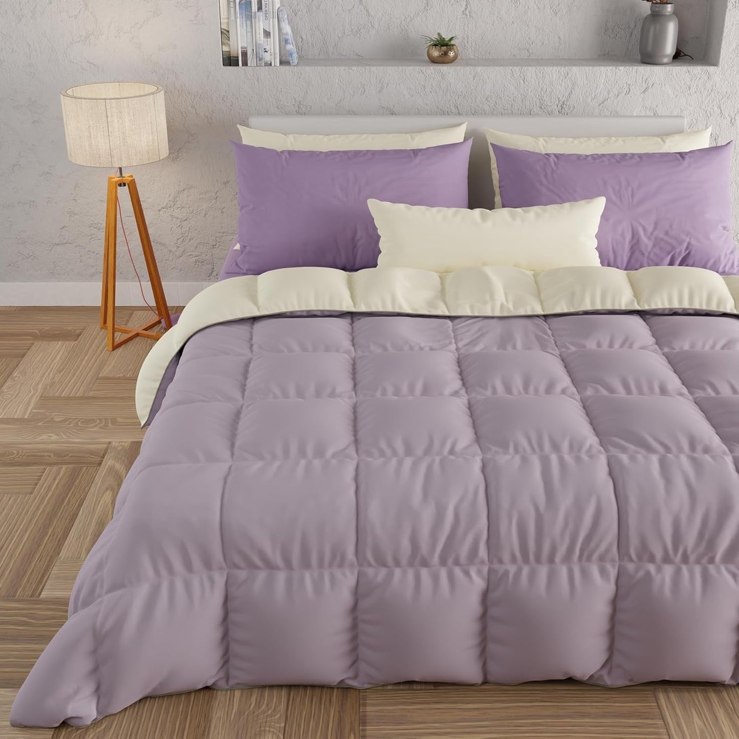 PETTI Artigiani Italiani - Kołdra zimowa na łóżko podwójne, maxi, monochromatyczna, dwustronna, biała, szara, 100% Made in Italy Kołdry i kołdry Naty Shop Pink Rozmiar łóżka 120-130X200: [Kołdra 220 X 260 Cm]