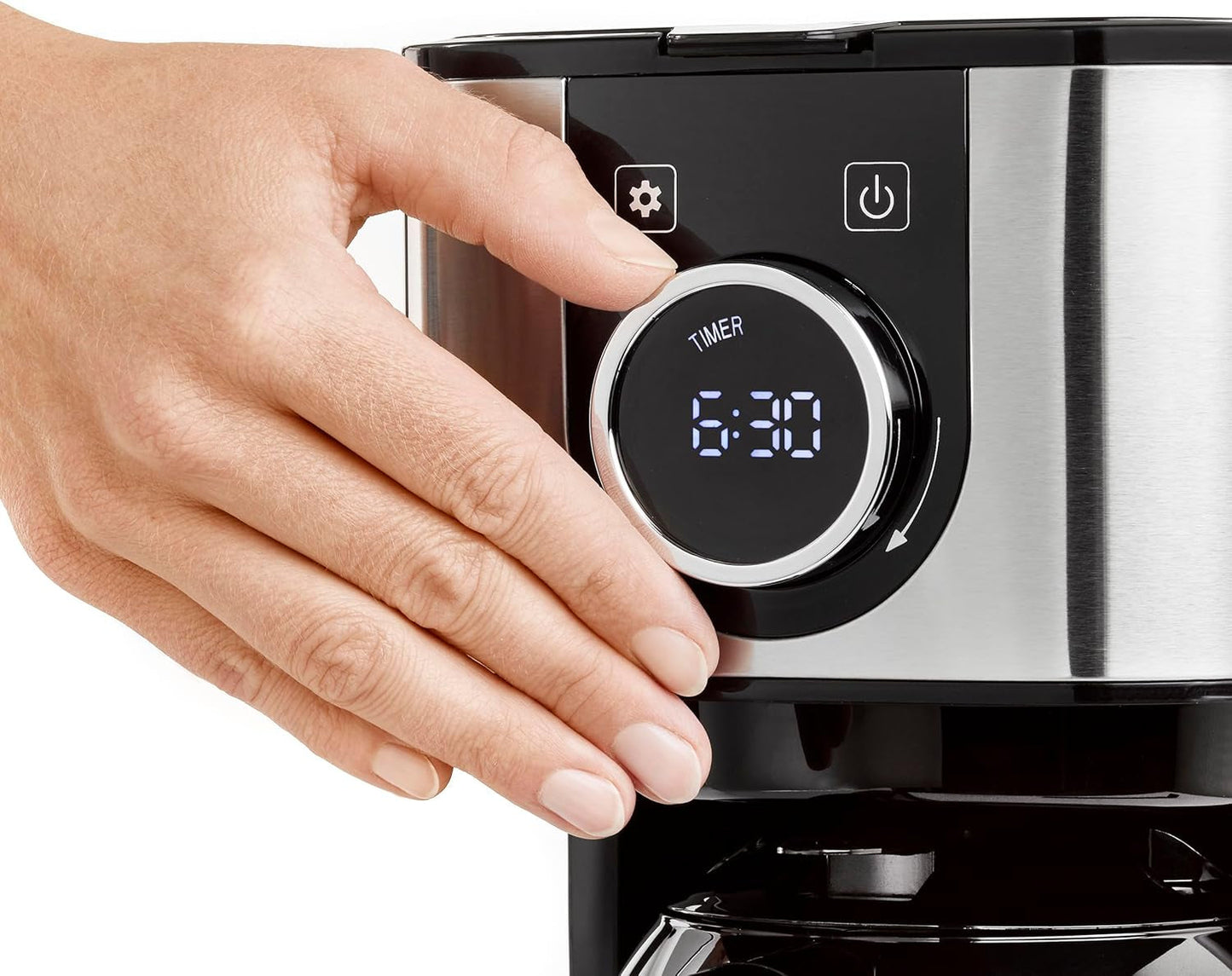 Ekspres do kawy CASO Selection C 10 Thermo Design – obudowa ze stali nierdzewnej, karafka izotermiczna 1,2 l (10 filiżanek), sterowanie dotykowe i timer, funkcja Aroma PLUS, filtr stały, filtr zapobiegający kapaniu