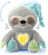 VTech Baby Schnarchi, śpiący leniwiec - Urocza pluszowa zabawka, która pomoże Ci zasnąć - Z naturalnymi i codziennymi dźwiękami, muzyką i nocnym światłem - Dla dzieci od urodzenia Bebe Naty Shop Toys Domyślny tytuł