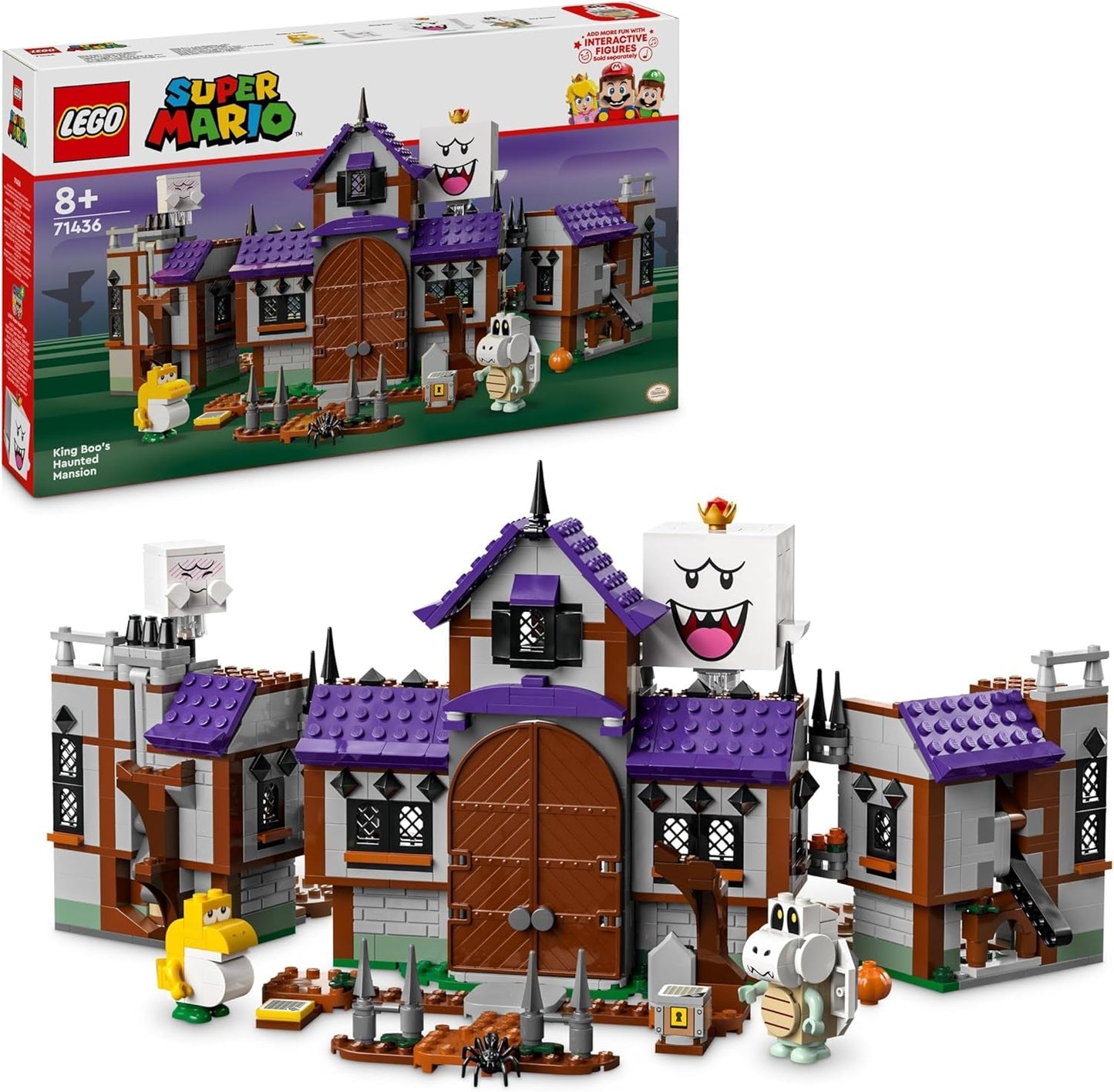 LEGO Super Mario King Nawiedzony dom Buu Huu Nawiedzony dom dla dzieci Zestaw kolekcjonerski Nintendo z małym Yoshi Prezent dla chłopców, dziewcząt i graczy w wieku od 8 lat 71436 Zestawy do budowania Besuche den LEGO-Store Default Title