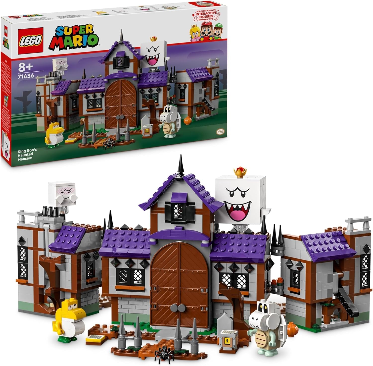 LEGO Super Mario King Nawiedzony dom Buu Huu Nawiedzony dom dla dzieci Zestaw kolekcjonerski Nintendo z małym Yoshi Prezent dla chłopców, dziewcząt i graczy w wieku od 8 lat 71436 Zestawy do budowania Besuche den LEGO-Store Default Title