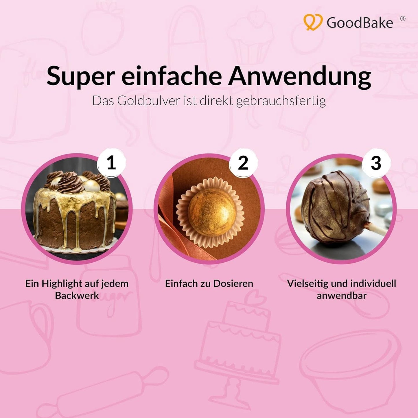 Goodbake Happy Glitter Gold - Brokat jadalny, 10 gramów Glitter Naty Shop