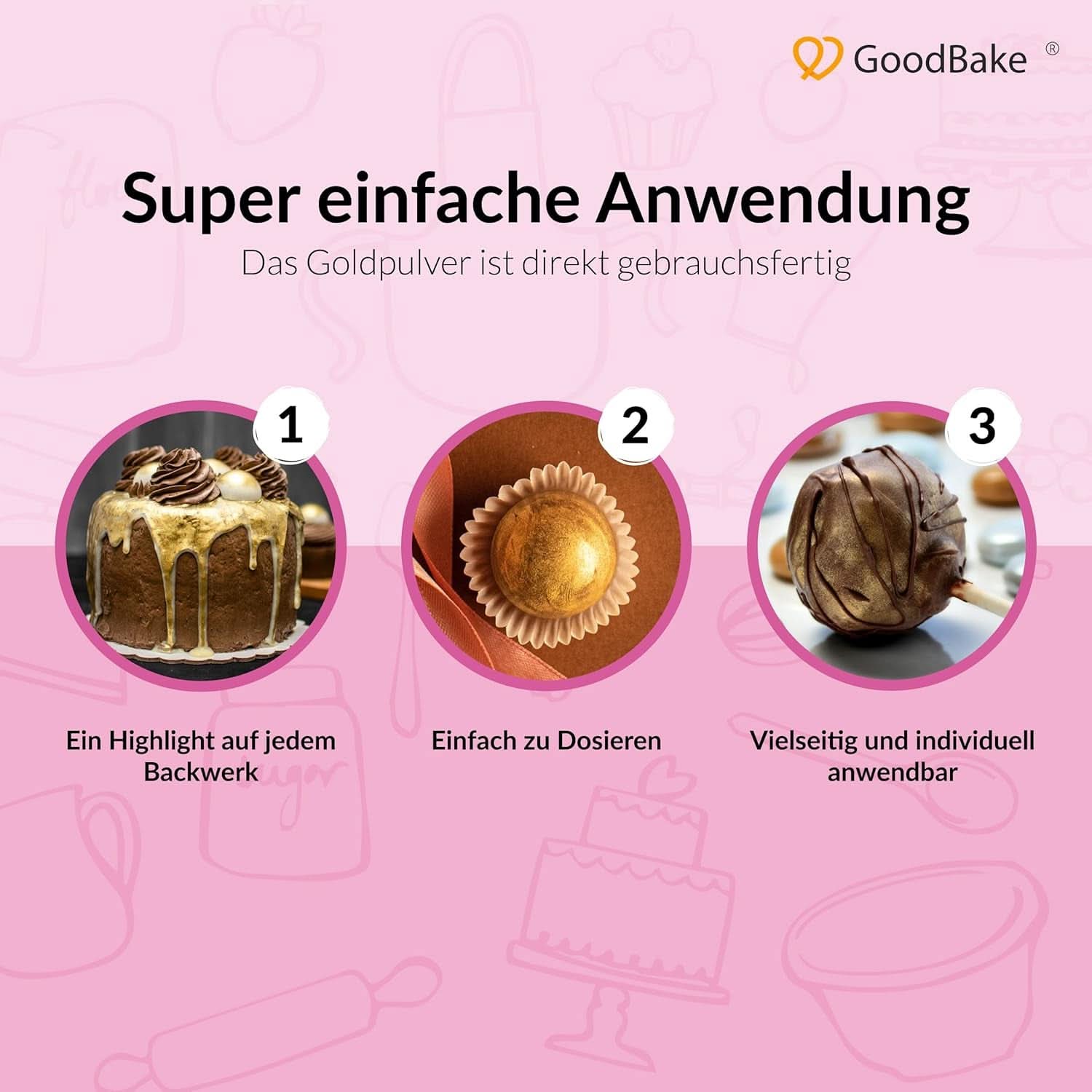 Goodbake Happy Glitter Gold - Brokat jadalny, 10 gramów Glitter Naty Shop