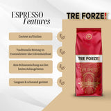 Espresso Caffè - 1kg Ziarna espresso Tradycyjna Röstung über Olivenholzfeuer In Handarbeit - Premium Kaffeebohnen für Vollautomat und Siebträger