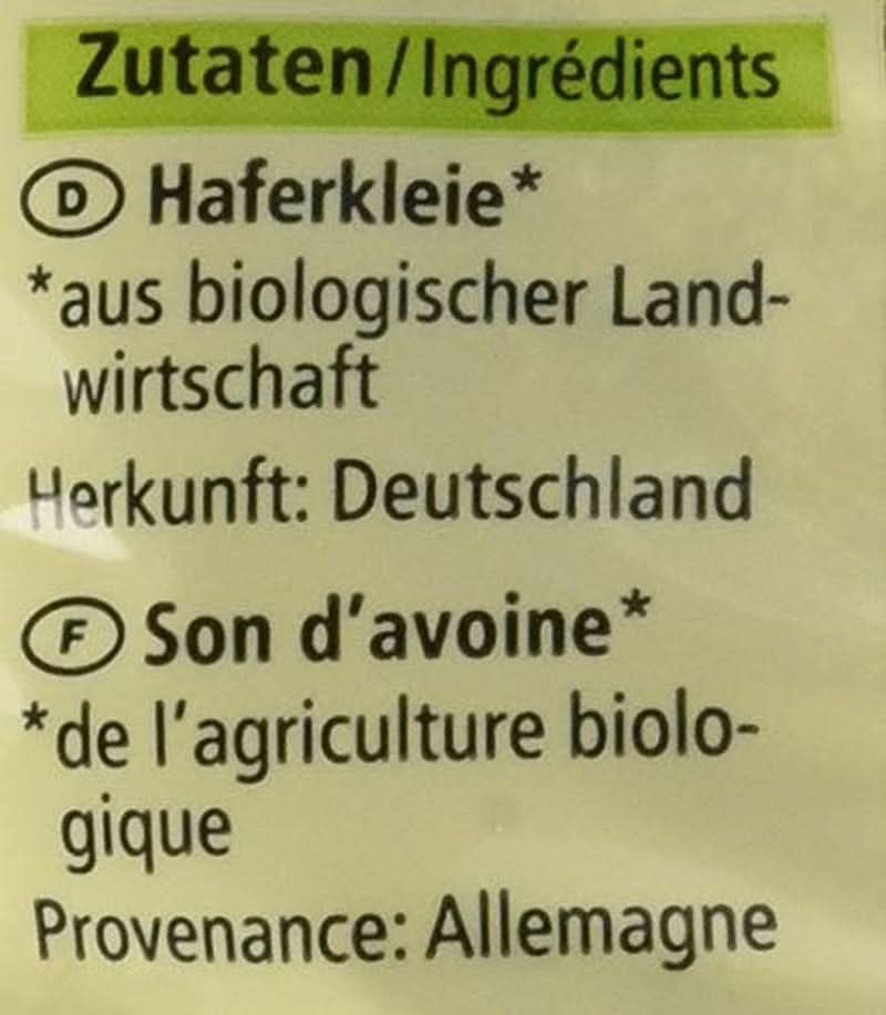 Ekologiczne otręby owsiane z kiełkami, 500 gramów Cereale Naty Shop