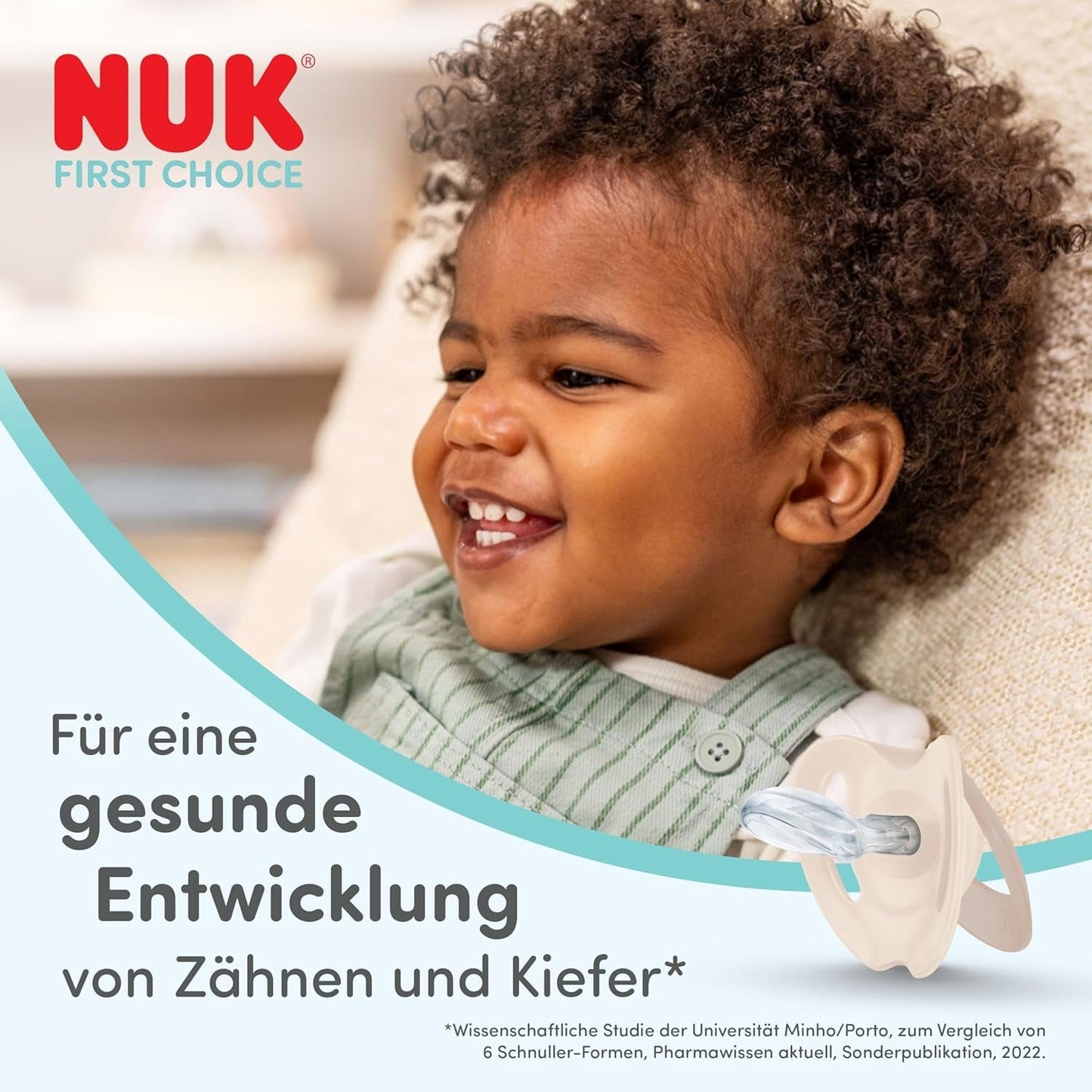 NUK First Choice Smoczki na noc dla niemowląt | 6-18 miesięcy | Smoczki ortodontyczne świecące w ciemności | Uspokaja 99% dzieci** | Hipopotam/Koala | Opakowanie 2