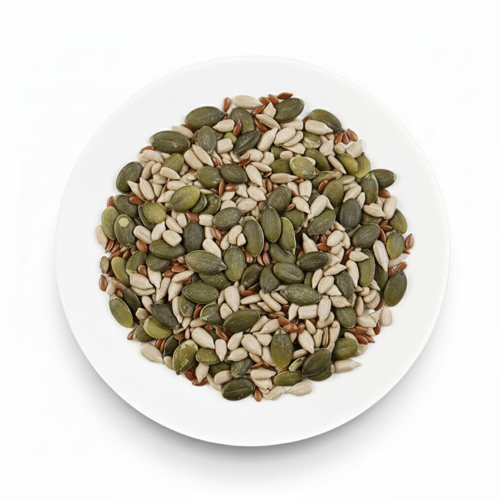 Organiczna Mieszanka Nasion Omega 3 kg (mieszanka nasion dyni, słonecznika i lnu), mieszanka 3 całych surowych nasion oleistych, bogata w białko, błonnik i kwasy tłuszczowe omega-3