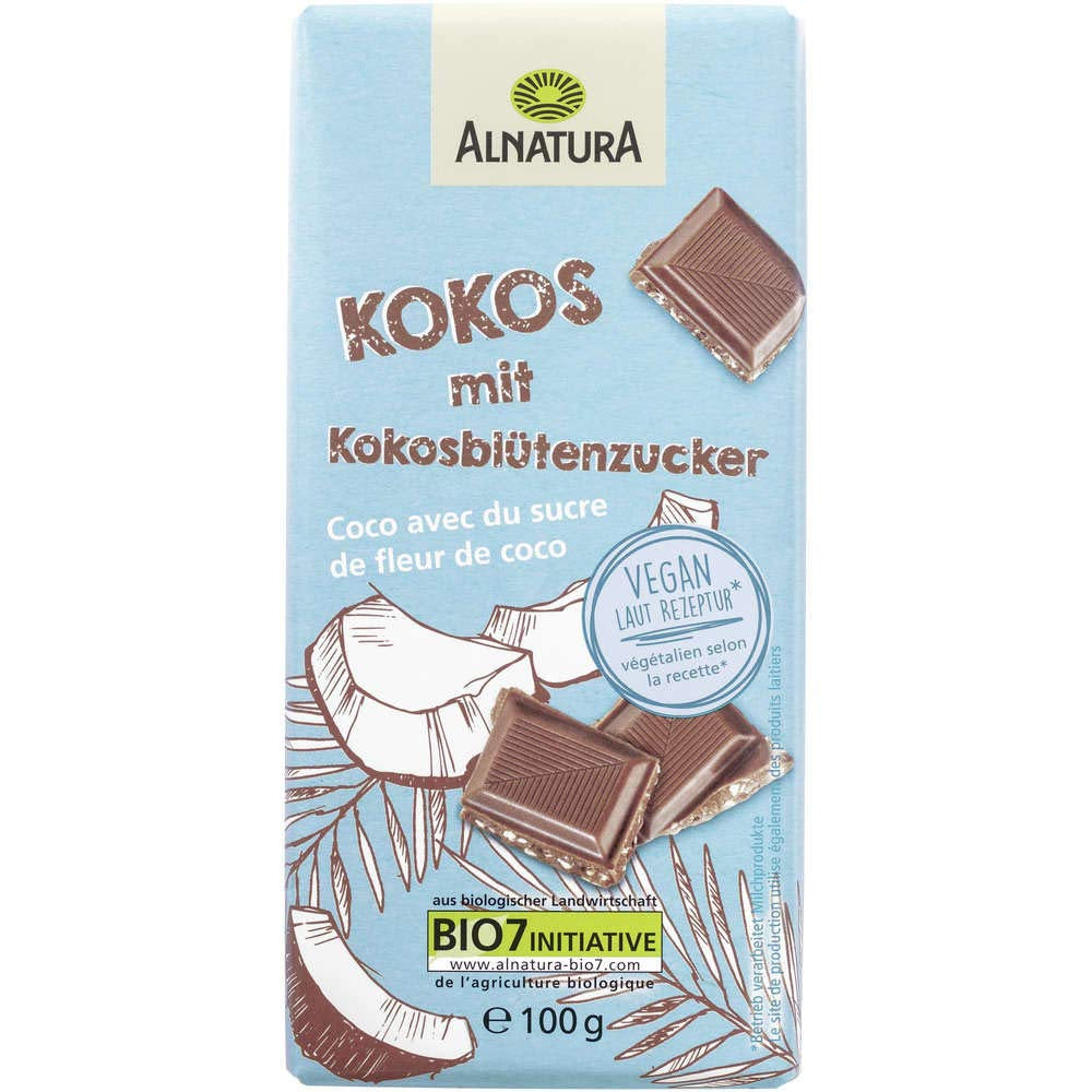 Organiczna wegańska alternatywa dla czekolady z cukrem z kwiatów kokosa, 100g