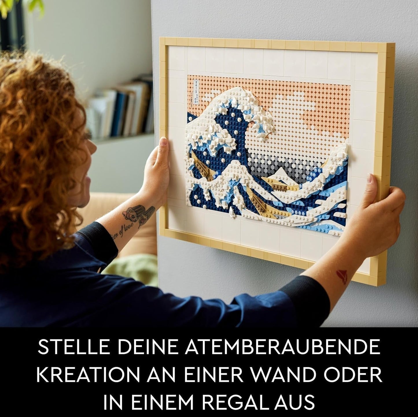 LEGO 31208 Art Hokusai - Wielka fala 3D Japońskie dekoracje ścienne Zestaw do rękodzieła Oprawione płótno oceaniczne Hobby dla dorosłych DIY Dekoracje domowego biura Zestawy do budowania Besuche w sklepie LEGO