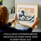LEGO 31208 Art Hokusai - Wielka fala 3D Japońskie dekoracje ścienne Zestaw do rękodzieła Oprawione płótno oceaniczne Hobby dla dorosłych DIY Dekoracje domowego biura Zestawy do budowania Besuche w sklepie LEGO
