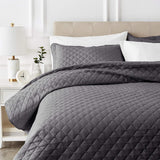 Amazon Basics oversize kołdra z reliefem, 170 x 210 cm, ciemnoszary wzór w romby. Łóżka i koce Besuche den Amazon Basics-Store 170 x 210 cm