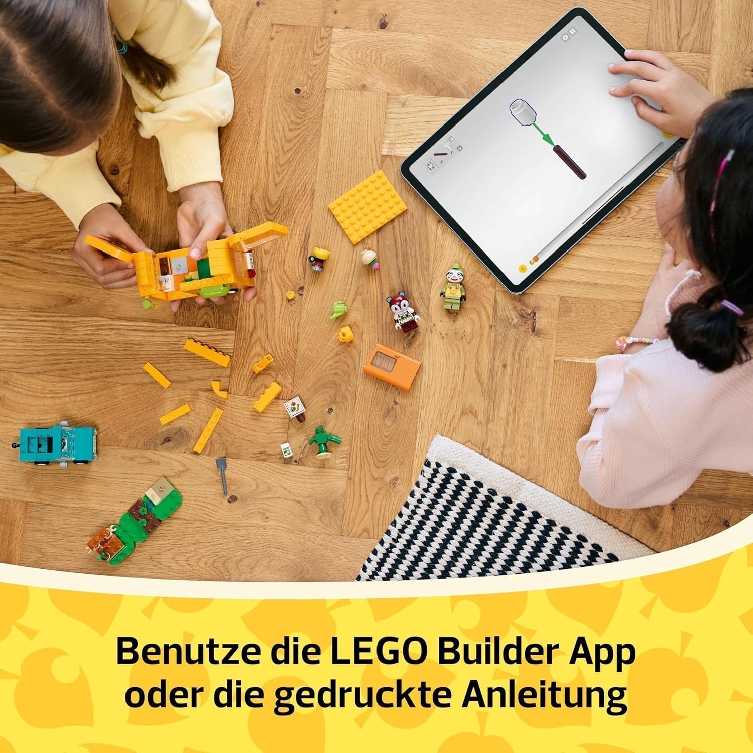 LEGO Animal Crossing Przyczepa i ogród Gerda do odgrywania ról Zestaw samochodzik dla dzieci w wieku 7 lat dla dziewcząt i chłopców Prezent Gra wideo Zabawka z figurkami zwierząt 77054 Zestawy do budowania Besuche den LEGO-Store