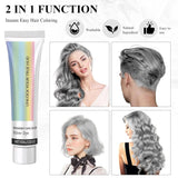 Farba do włosów Szary Srebrny Naturalny Srebrnoszary Krem do farbowania włosów, Szary Krem do farbowania włosów Srebrnoszary, Srebrnoszary Naturalny krem do farbowania włosów Szara Farba do włosów do wszystkich rodzajów włosów z 1 masażerem do skóry głowy (100ml) Farba do włosów Naty Shop