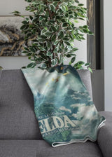 Koc Zelda Sherpa - Sky Totk - 100 x 150 cm - oficjalny produkt licencjonowany, zielony, podwójne łóżka i koce HÃ”MADICT
