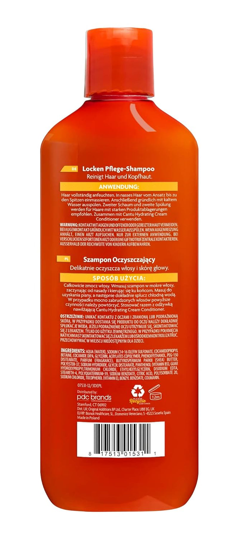 Cantu Cleansing Cream Shampoo – Shampoo Für Lockiges Und Krauses Haar – Reichhaltige Formel Aus Shea Butter – Sanfte Und Tiefenwirksame Reinigung Für Haar Und Kopfhaut – Sulfatfrei – 400 Ml Cantu Prysznic i Kąpiel