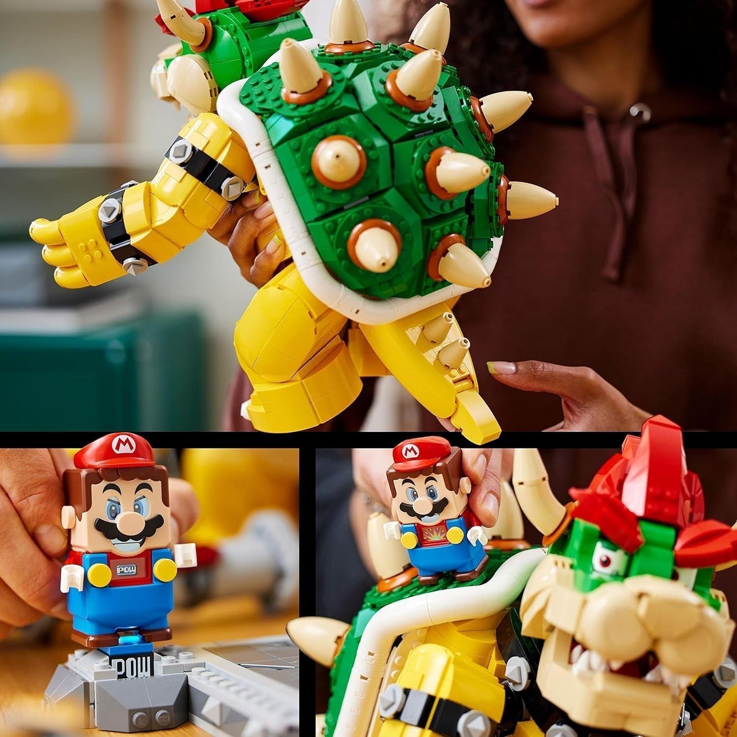 LEGO Super Mario The Mighty Bowser Model 3D Duży zestaw kolekcjonerskich figurek Zawiera platformę pojedynków Pomysł na prezent dla fanów Wyświetlacz jako dekoracja pokoju 71411 Zestawy do budowania Kup w sklepie LEGO