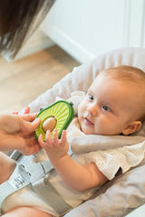 Nuby - Gryzak z awokado - Gryzak z silikonu i drewna - Obrotowy drewniany rdzeń - Zabawka ząbkująca dla niemowląt i małych dzieci - Pomoc przy ząbkowaniu - Bez BPA - powyżej 6 miesięcy