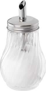FMprofessional Dozownik cukru FLEURETTE 280ml, pojemnik szklany, pojemnik ułatwiający dozowanie, pojemnik na różne okazje, wysokiej jakości pojemnik (kolor: srebrny), ilość: 1 szt.