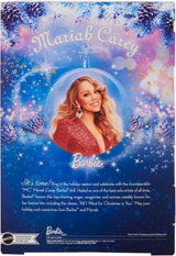 Barbie Mariah Carey - lalka kolekcjonerska z błyszczącą czerwoną sukienką, falbankami, rozcięciem, uroczymi lokami, srebrnymi dodatkami, czerwonymi szpilkami, tradycją bożonarodzeniową, dekoracją, HJX17