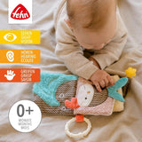 Fehn Play Glove Safari - Pacynki na palce Zabawka dla dzieci Małpa i słoń do chwytania i wydawania dźwięków oraz miękka książeczka z obrazkami Bruno - książeczka dotykowa dla dzieci z motywami zwierzęcymi Zabawki dla dzieci Naty Shop