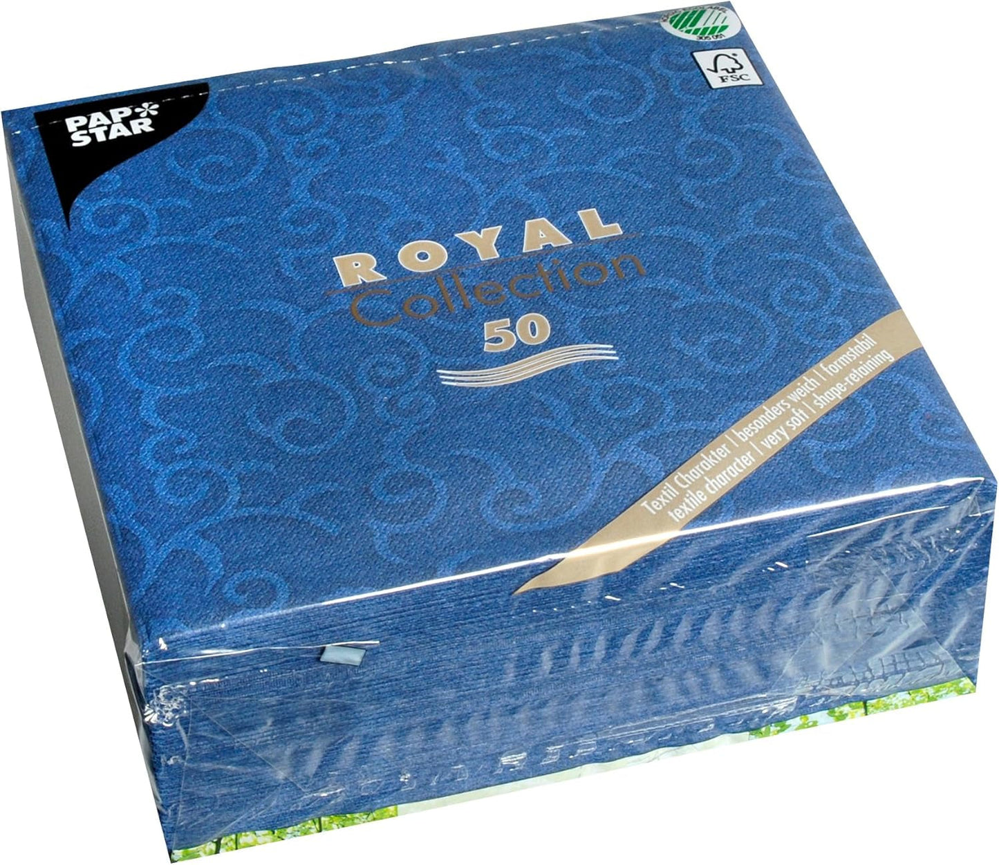 Papstar, 50 serwetek „ROYAL Collection” 1/4-krotnie 40 cm x 40 cm szampan „Casali”, #84877