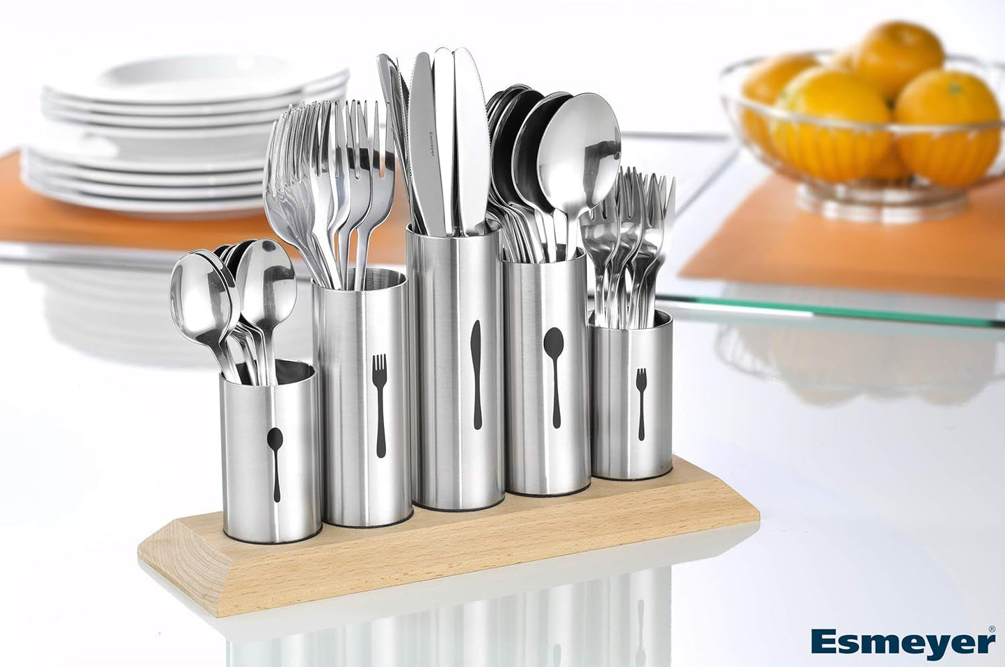 Uchwyt na sztućce ze stali nierdzewnej, 1 opakowanie, srebrny Naty Shop Kitchen