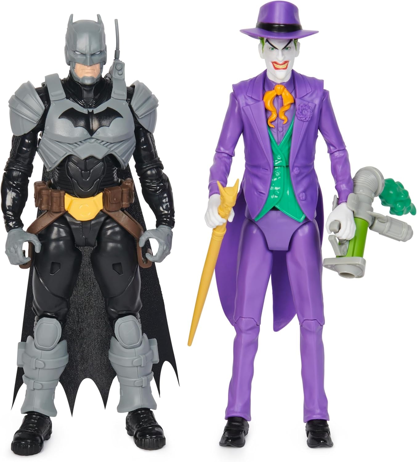 DC Batman Adventures Zestaw figurek Batman kontra Joker, 30 cm - 2 w pełni ruchome figurki z 12 zębatkami do ekscytującego odgrywania ról, zabawka dla dzieci w wieku 4+ Figurki Naty Shop
