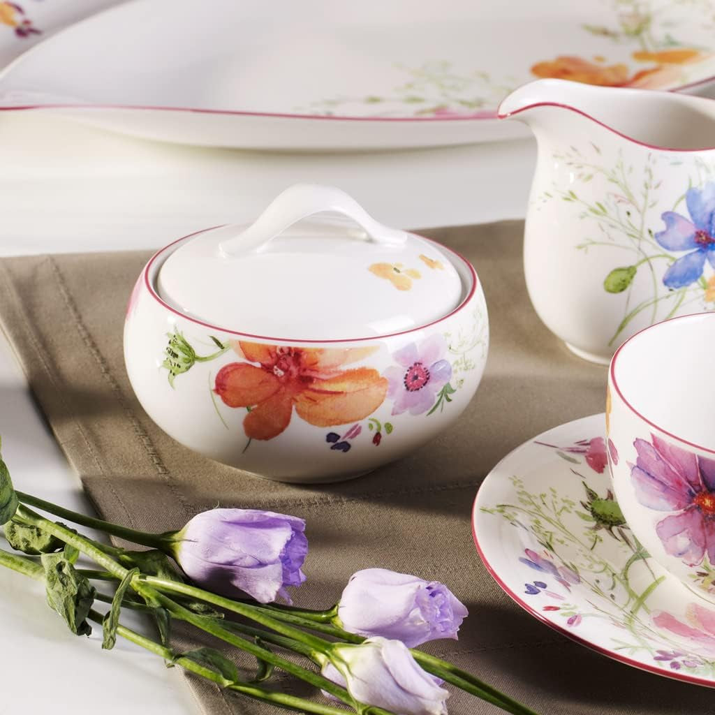 Villeroy & Boch - Cukiernica Mariefleur, różne kolory, można myć w zmywarce, można używać w kuchence mikrofalowej, cukiernica z pokrywką, cukiernica, przechowywanie, akcesoria do kawy, kwiatowa zastawa stołowa, porcelana Premium