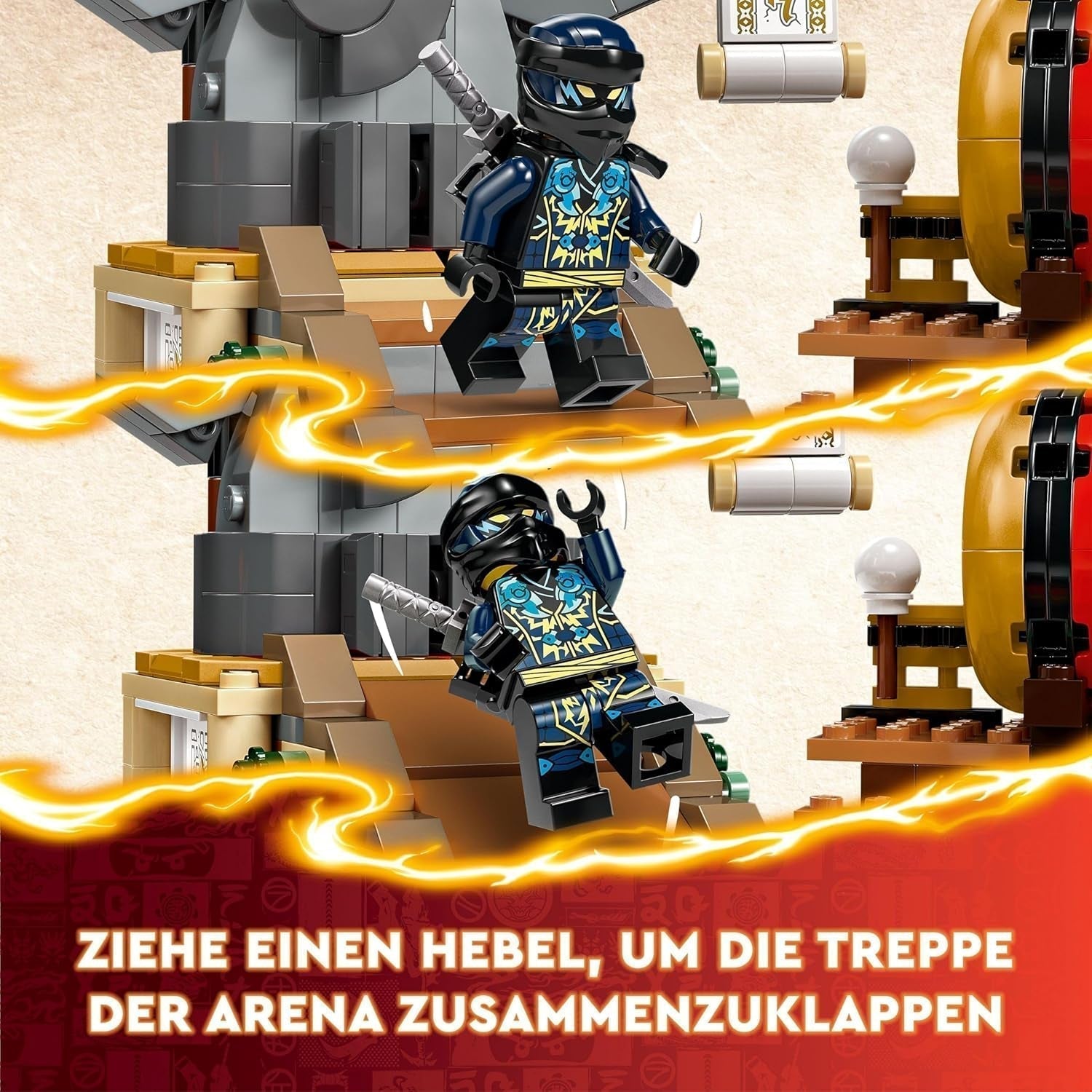 LEGO NINJAGO Arena turniejowa Zabawka przygodowa dla dzieci Zestaw Ninja z 6 kolekcjami minifigurek Zestaw do budowania Prezent urodzinowy dla chłopców i dziewcząt w wieku 7 lat 71818 Zestawy do budowania Besuche den LEGO-Store