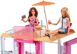 Barbie House Dream Villa 3-piętrowy 5-pokojowy dom miejski z akcesoriami takimi jak meble, składane i do przechowywania, zabawki od 3 lat, domy dla lalek DLY32 Naty Shop