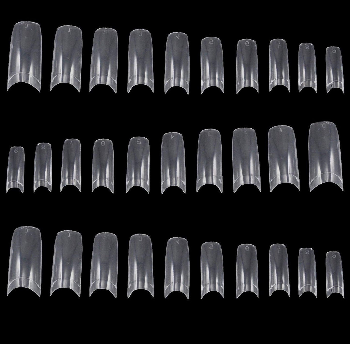 TRIXES 500 szt. Tipsy żelowe Paznokcie typu french Przezroczyste akrylowe porady do manicure DIY 10 różnych wzorów