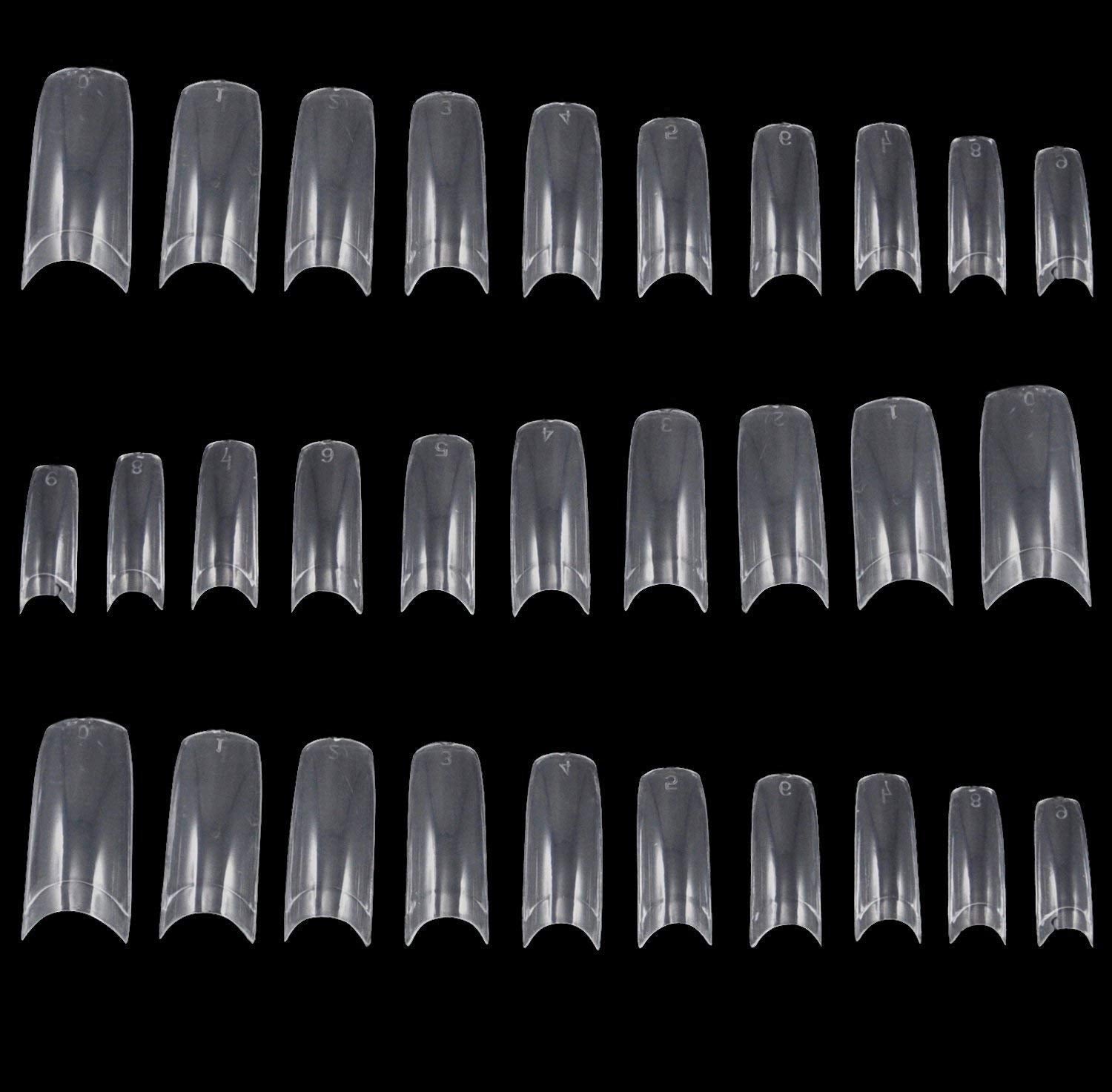 TRIXES 500 szt. Tipsy żelowe Paznokcie typu french Przezroczyste akrylowe porady do manicure DIY 10 różnych wzorów